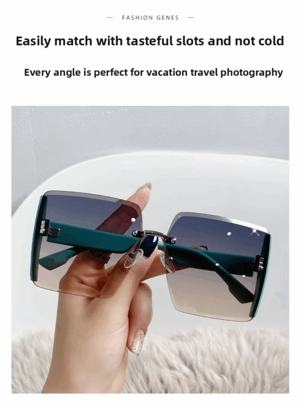 Advanced square frameless sunglasses