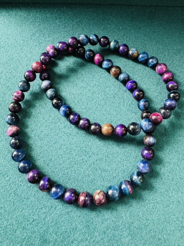 Colored tiger eye stone