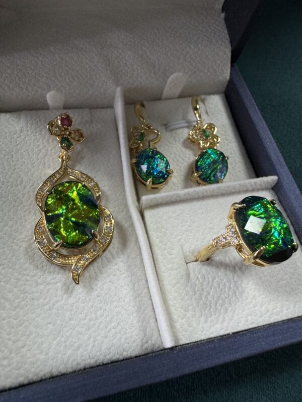 A set of pendants, earrings, and rings