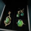 A set of pendants, earrings, and rings